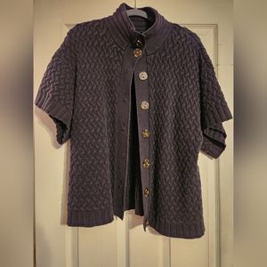 Charcoal Grey Turtleneck Cardigan